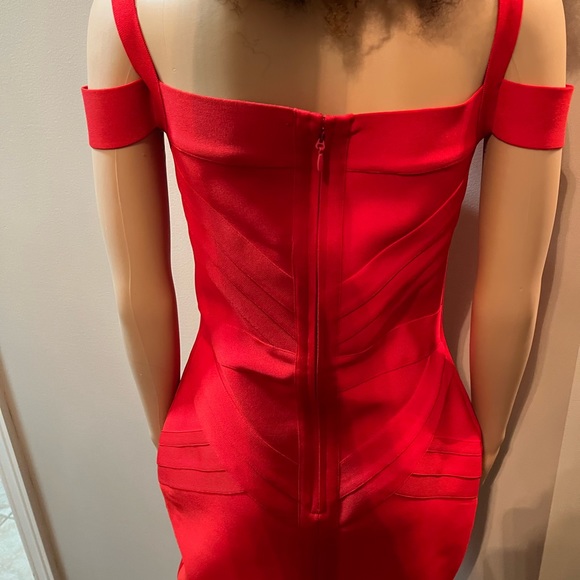 NWOT ADYCE Off Shoulder Bodycon Bandage Red Dress - Picture 11 of 13